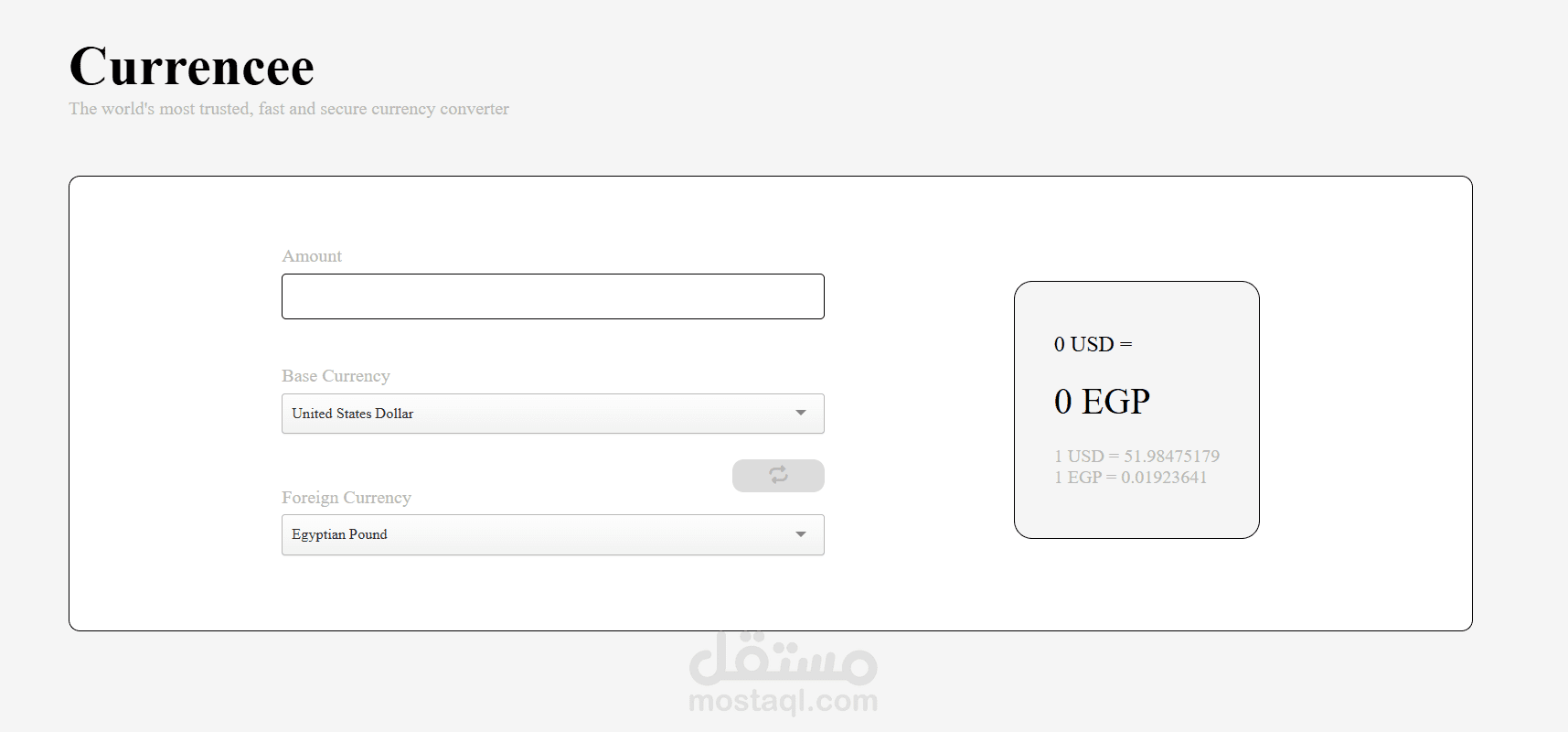 أداة تحويل العملات (Currency Converter)