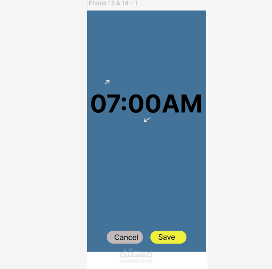 Minimalist UI/UX Design for a Mobile Alarm Clock Screen
