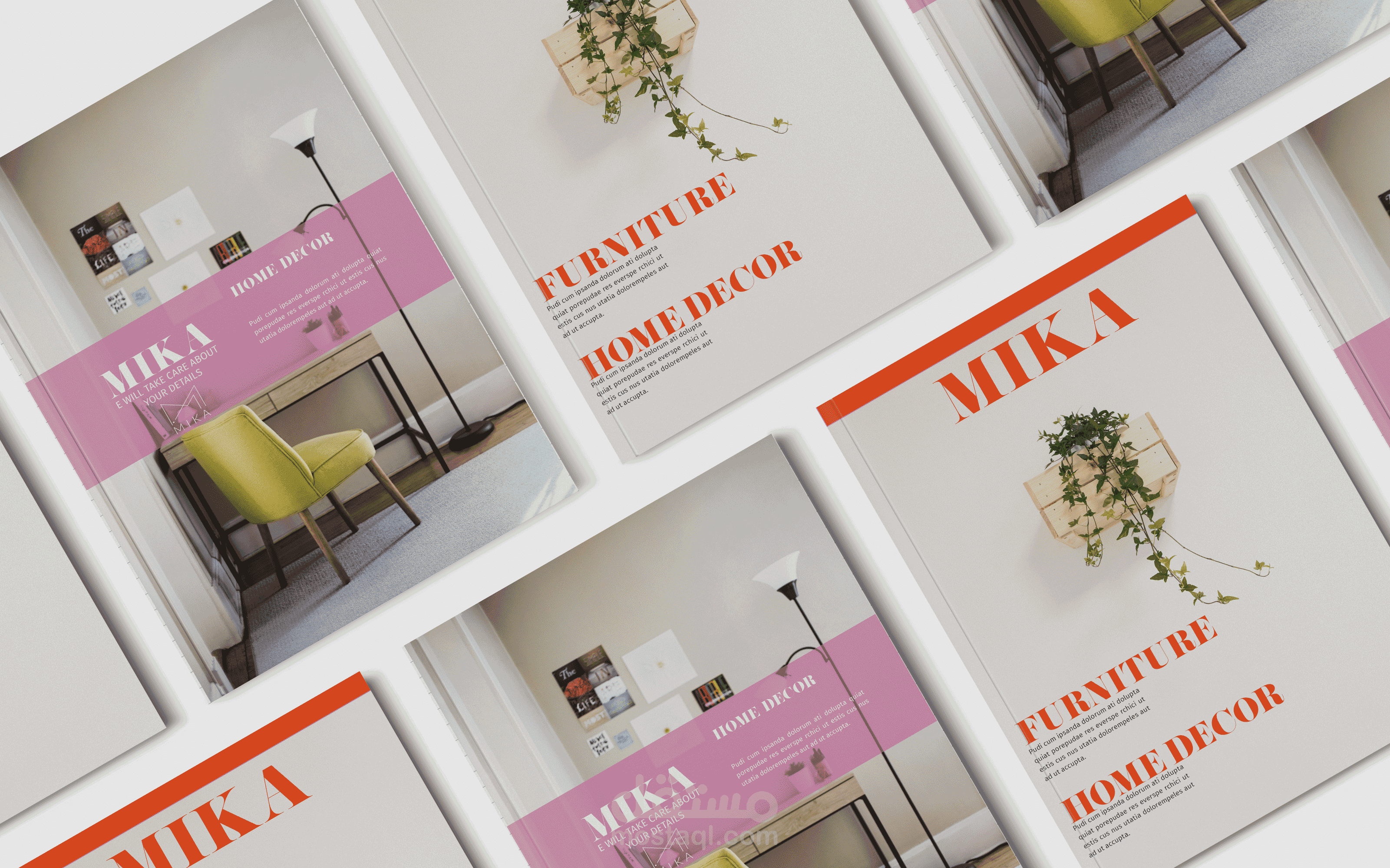 تصميم مجلة A4 بشكل طولي وعرضي