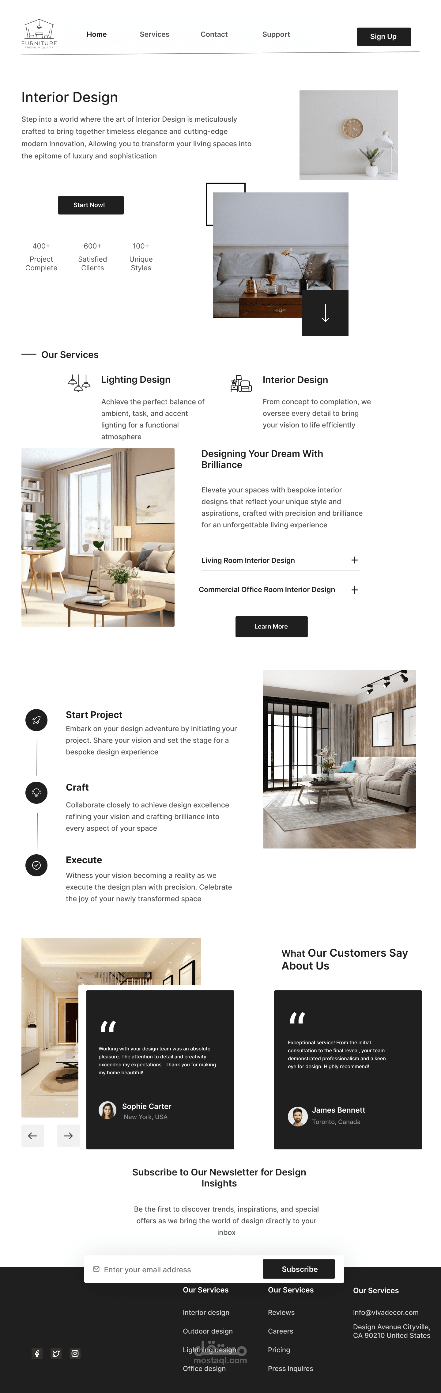 موقع Linealuxe لبيع الاثاث الفاخر تصميم ui ux
