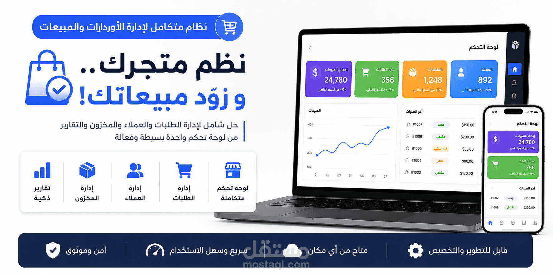 نظام إدارة الطلبات والمخزون الذكي: أتمتة كاملة من استقبال الأوردر حتى تحديث المخزن