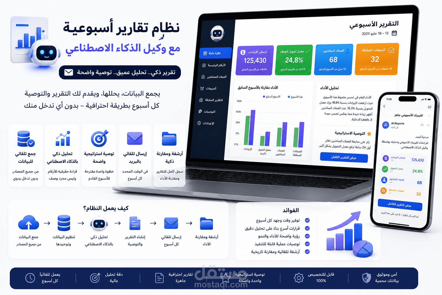 نظام تقارير اسبوعية مع وكيل الذكاء الاصطناعى