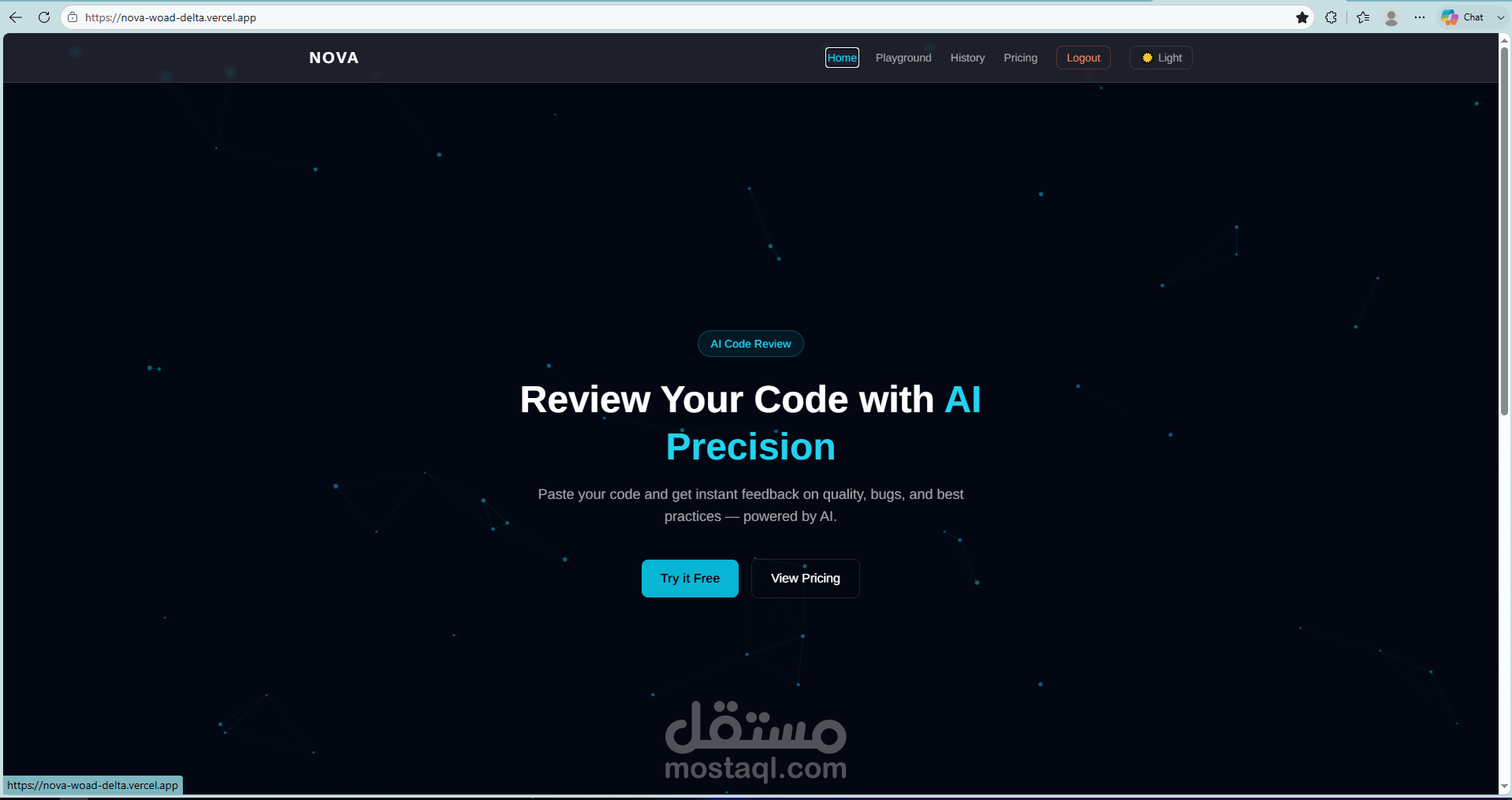 NOVA - أداة مراجعة كود بالذكاء الاصطناعي (SaaS)