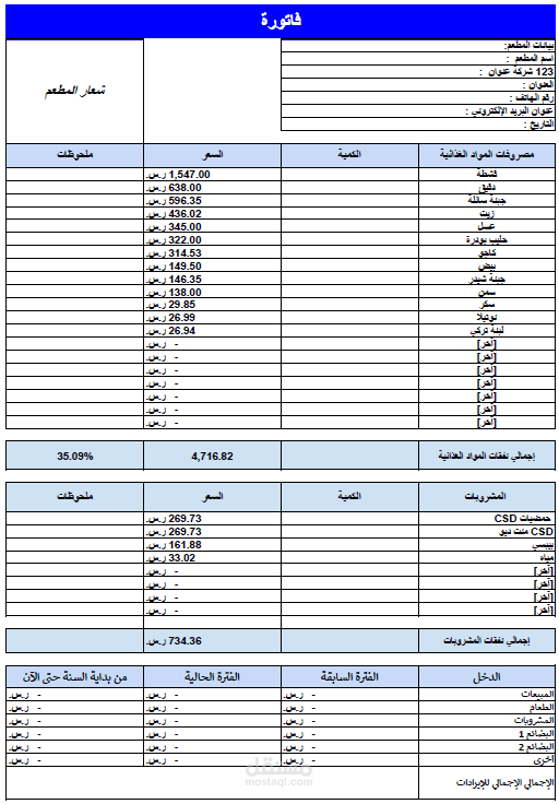 تنظيم الفواتير