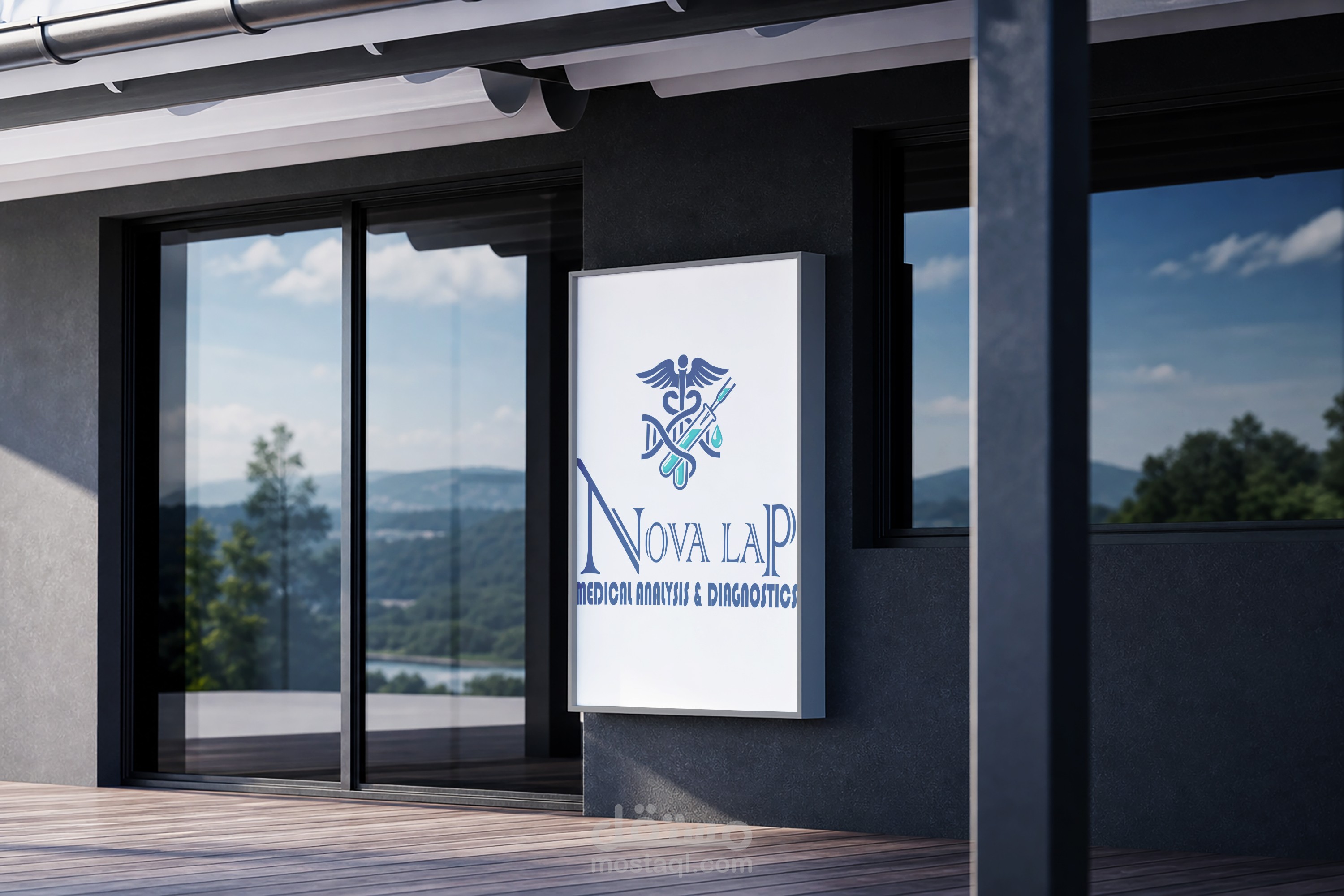 تصميم هوية بصرية متكاملة لمعمل التحاليل الطبية "Nova Lap"