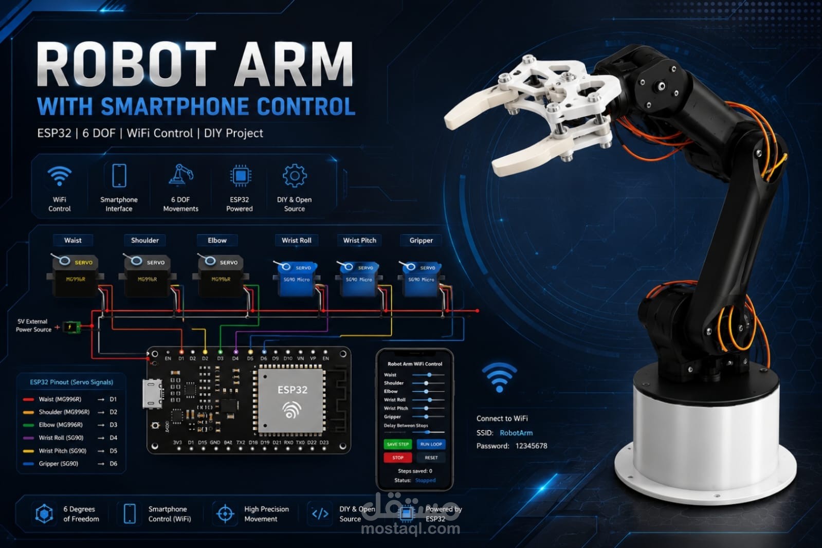 Robot Arm With Smart Phone Control