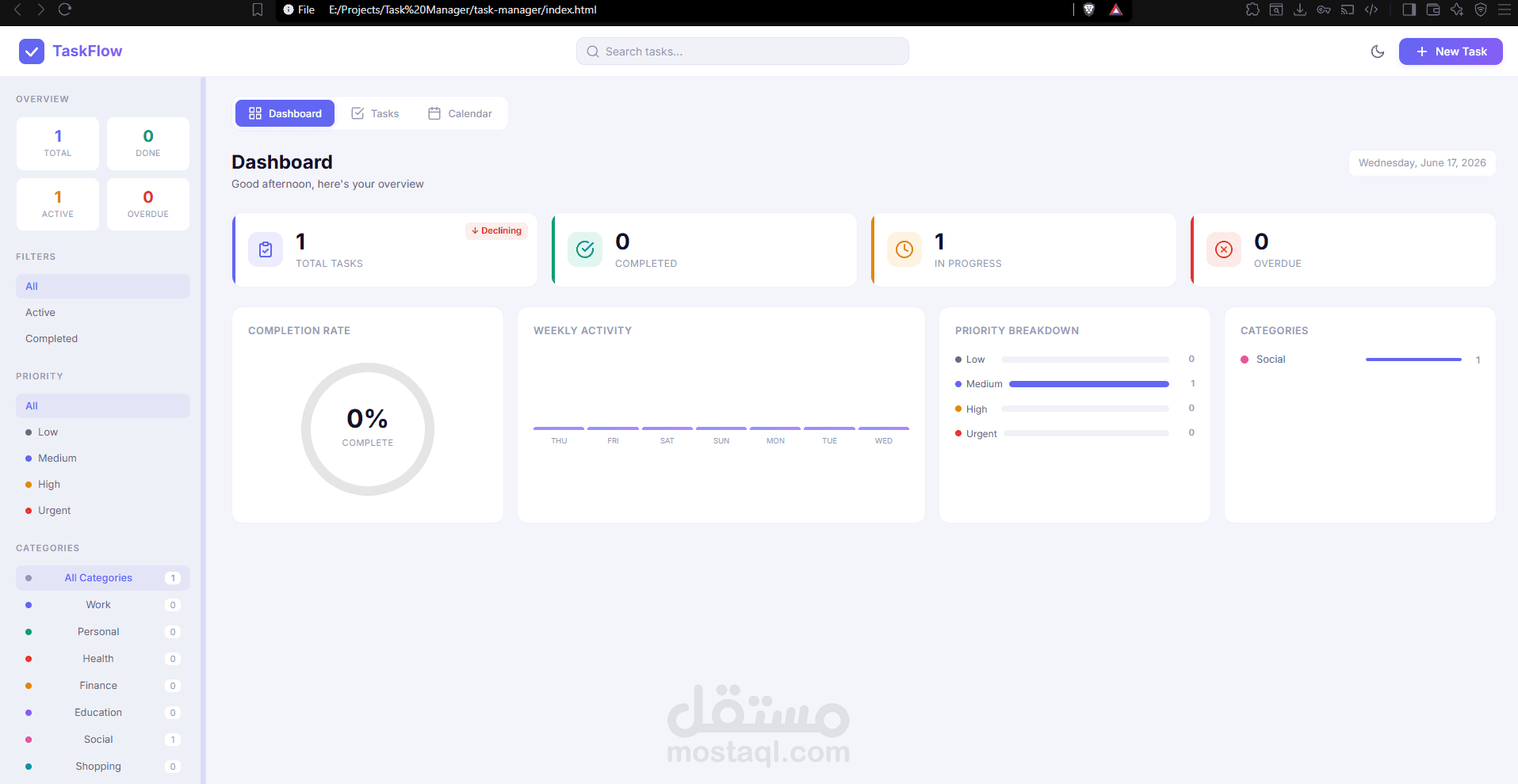TaskFlow (Task Manager Web App)