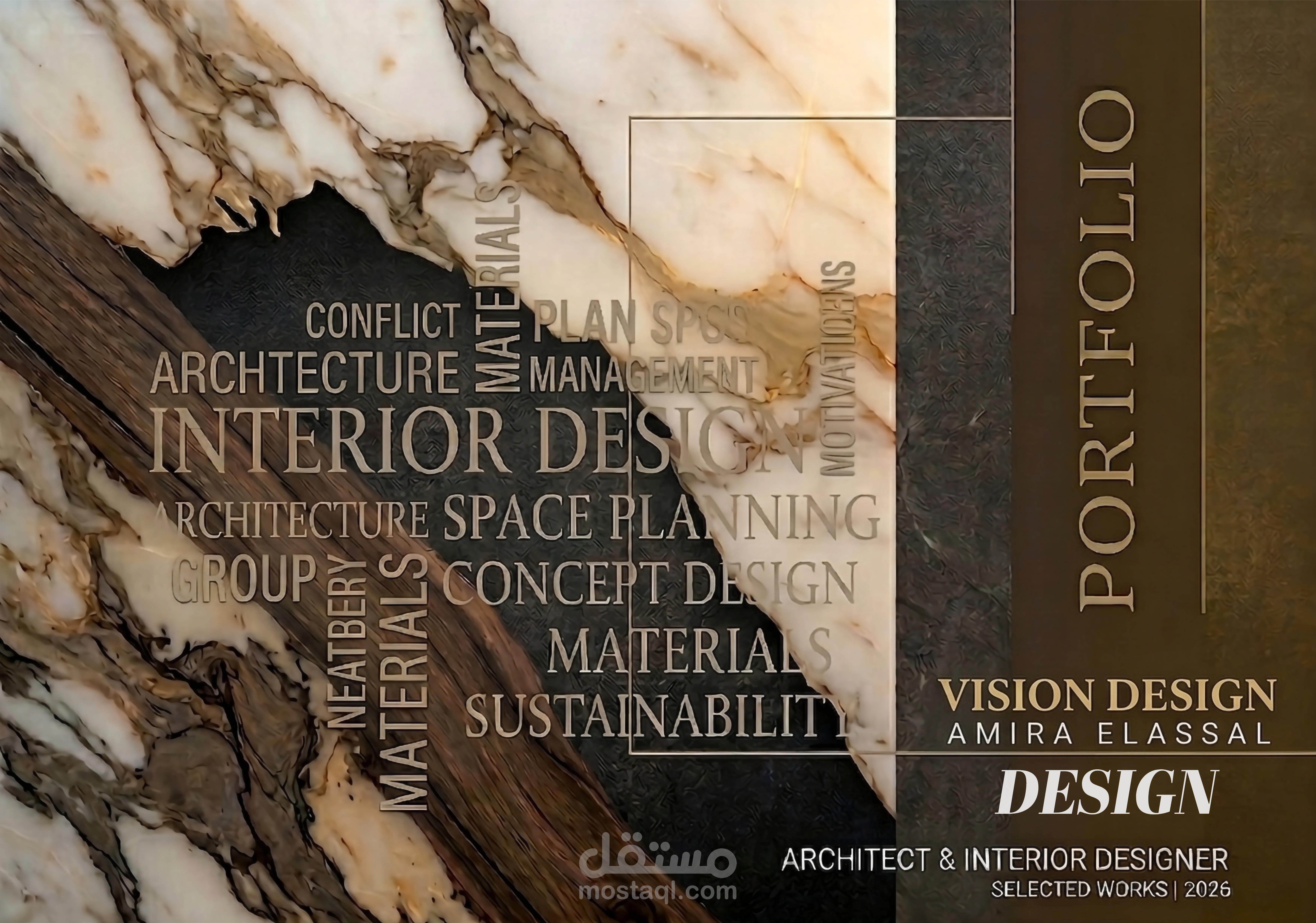 معرض أعمال التصميم الداخلي واللاندسكيب | Interior Design & Landscape Portfolio 2026 (بورتفوليو التصميم المعماري)