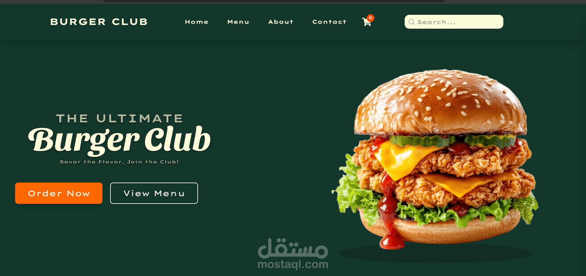 Restaurant Web  موقع لمطعم يوفر تجربة سهلة وسريعة لتصفح المنيو وطلب الطعام عبر واجهة حديثة ومتجاوبة