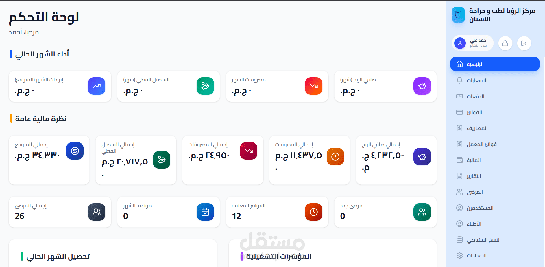 منصة متكاملة لإدارة سلسلة عيادات