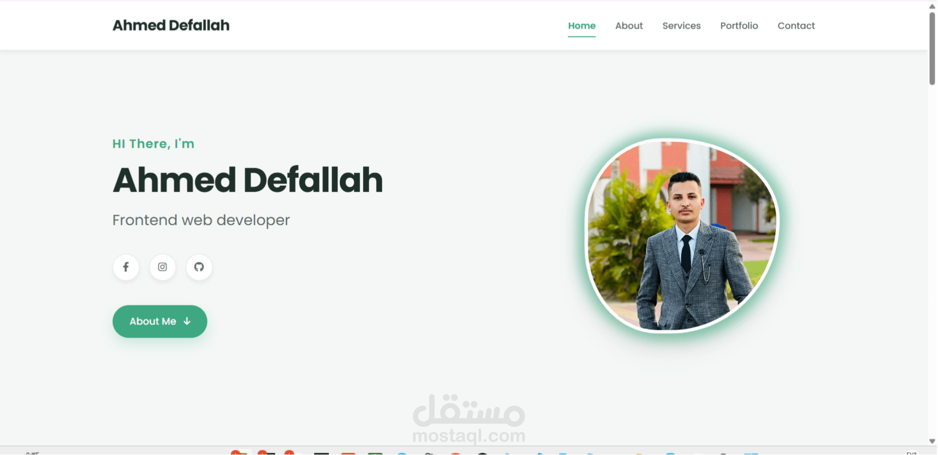 تصميم وتطوير موقع Portfolio شخصي متجاوب