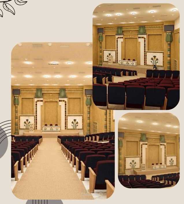 قاعة مؤتمرات كبرى بطراز فرعونى معاصر
