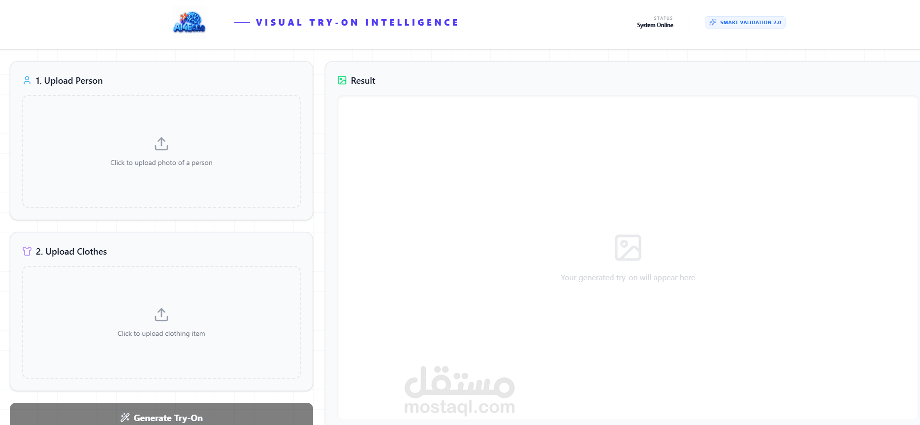 تطبيق تجربة الملابس الافتراضية بالذكاء الاصطناعي