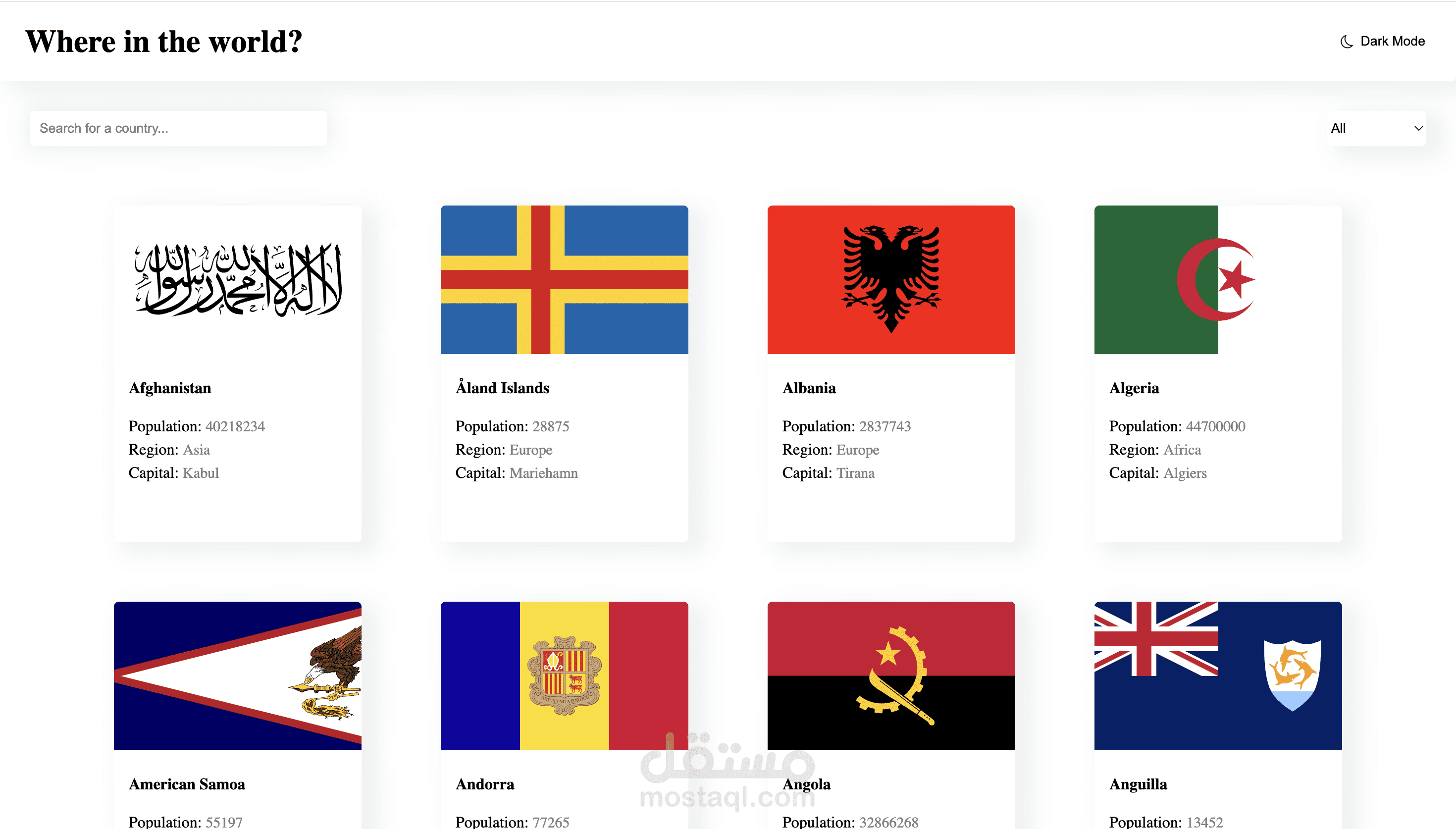 World Countries Explorer