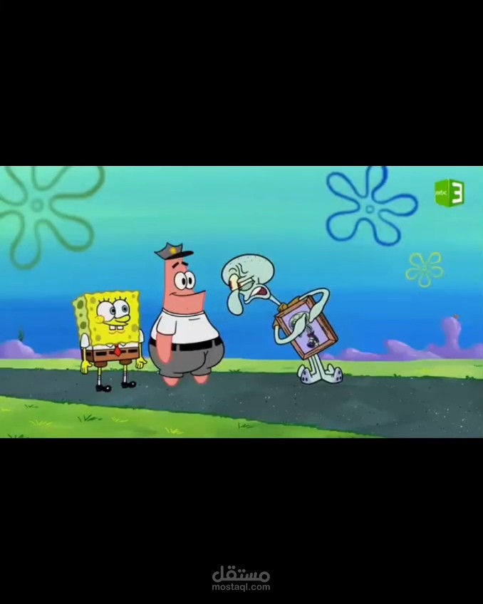 Character dubbing performance featuring SpongeBob, Squidward, and Patrick, all performed by a single voice actor, demonstrating strong vocal range and distinct characterization for each role with accurate comedic timing.
