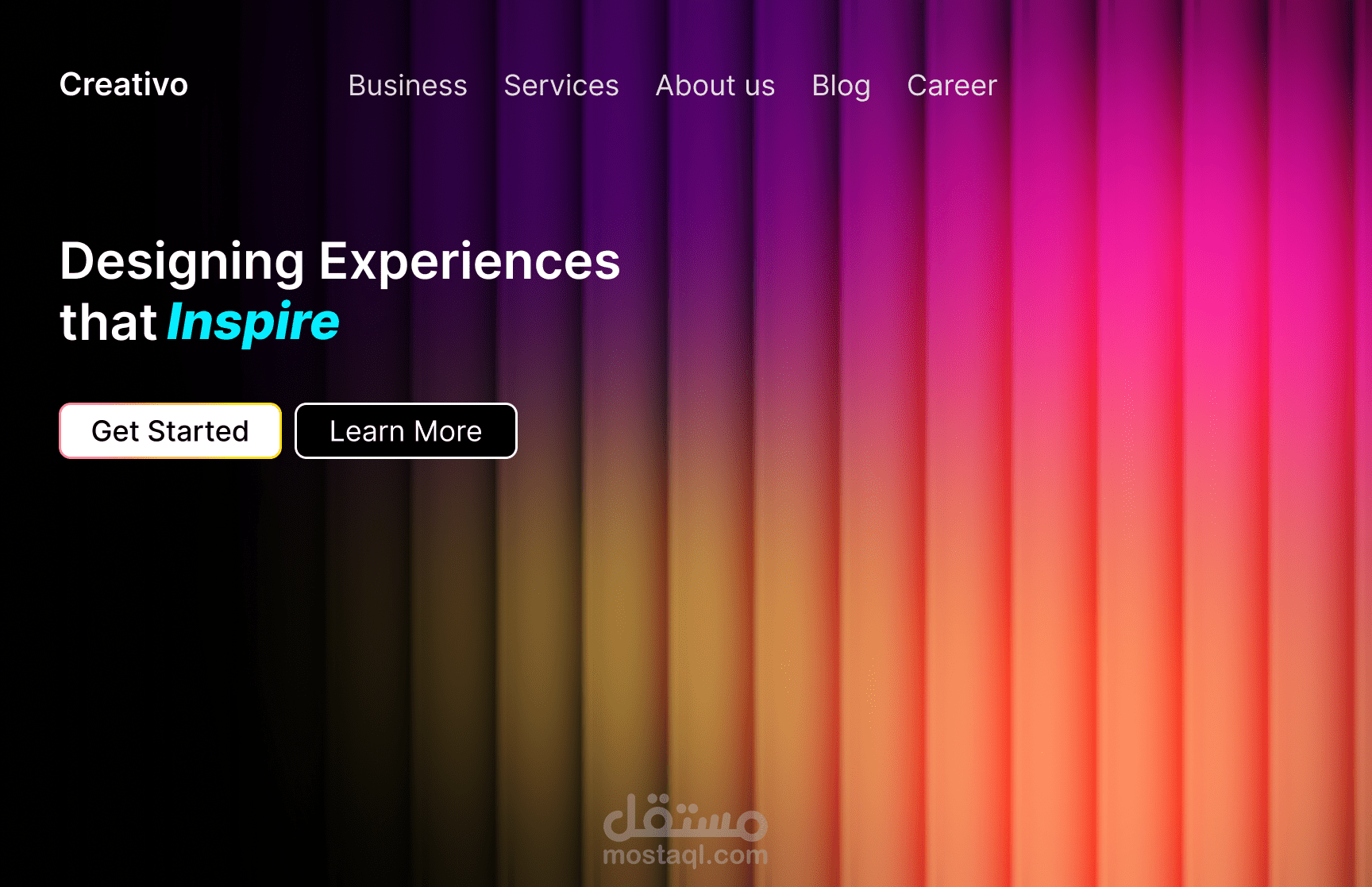 تصميم صفحة هبوط إبداعية (Creativo Landing Page)"