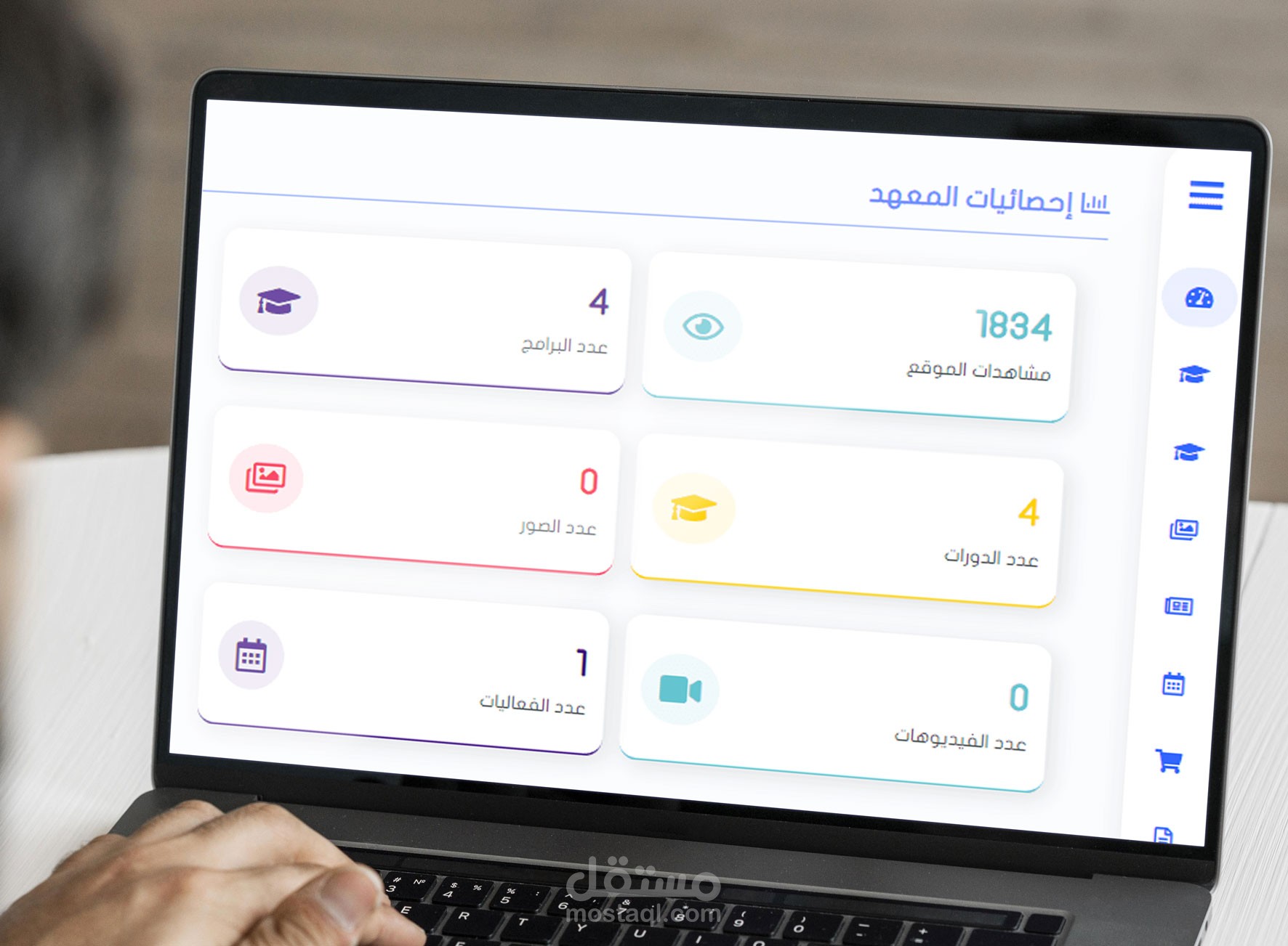 لوحة تحكم لموقع إلكتروني