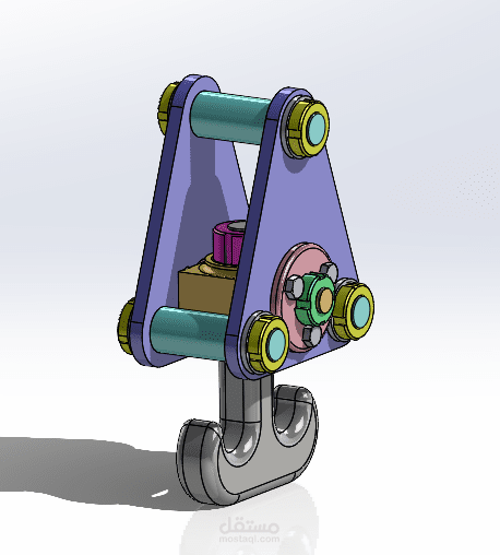 تصميم ونمذجة ميكانيكية لمنظومة خطاف رافعة (Crane Hook Block Assembly) باستخدام SolidWorks