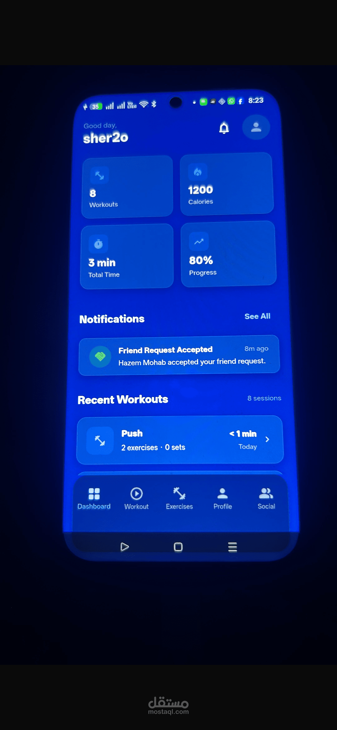تطبيق FlexFit - منصة اجتماعية وتتبع اللياقة البدنية