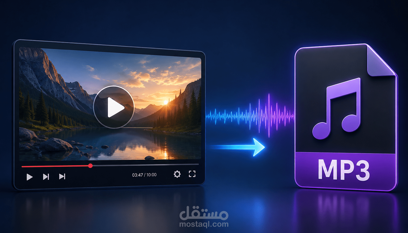 تحويل الفيديو إلى صوت MP3 بجودة عالية
