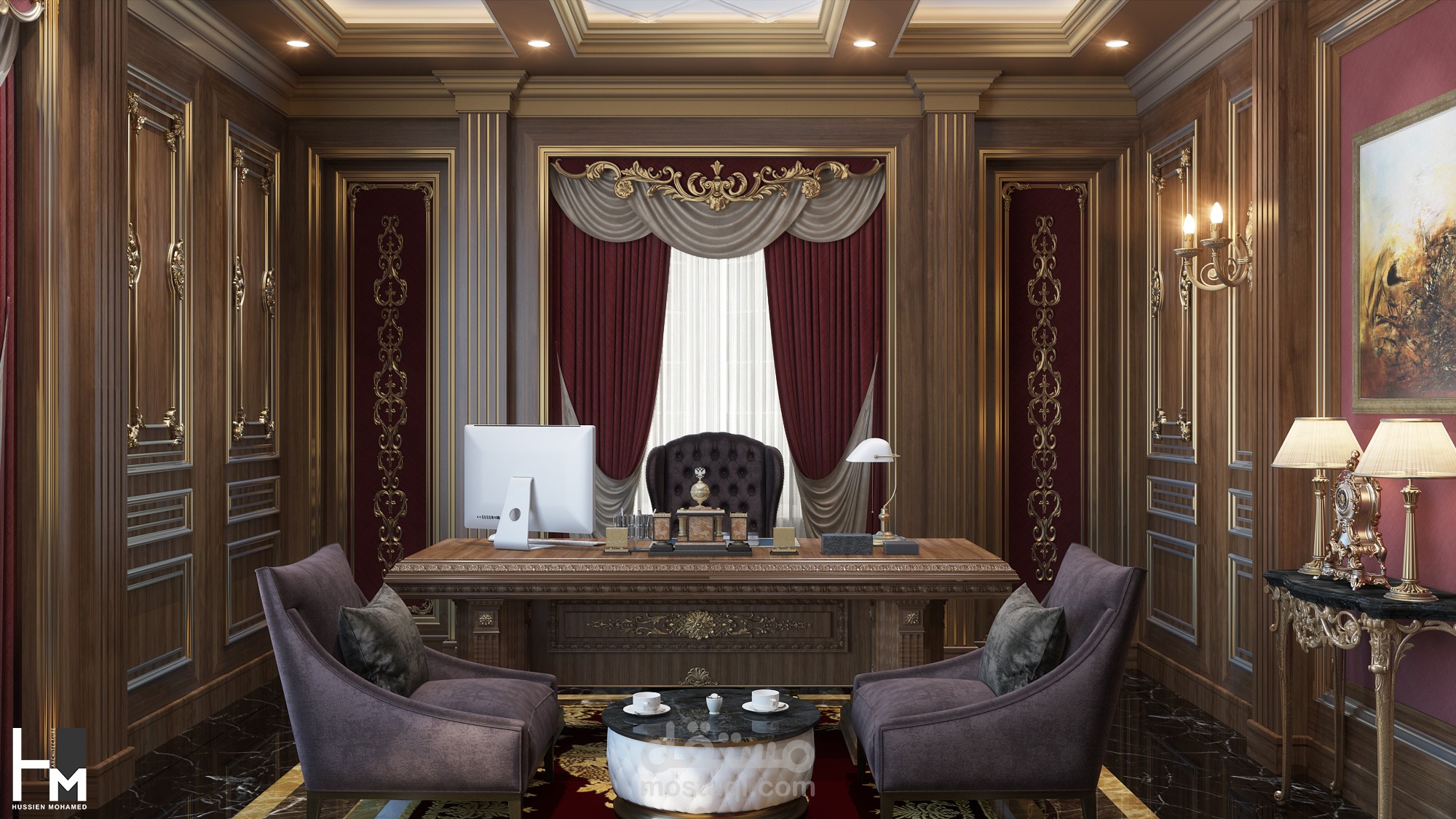 تصميم مكتب مدير بالطراز الكلاسيكى