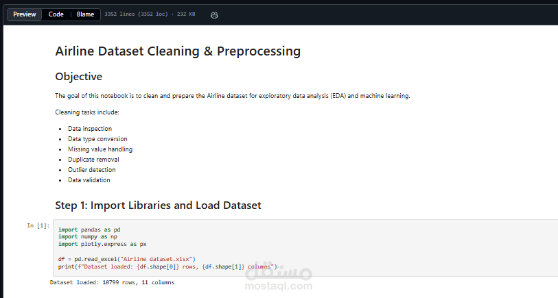 Airline Dataset Cleaning & Preprocessing