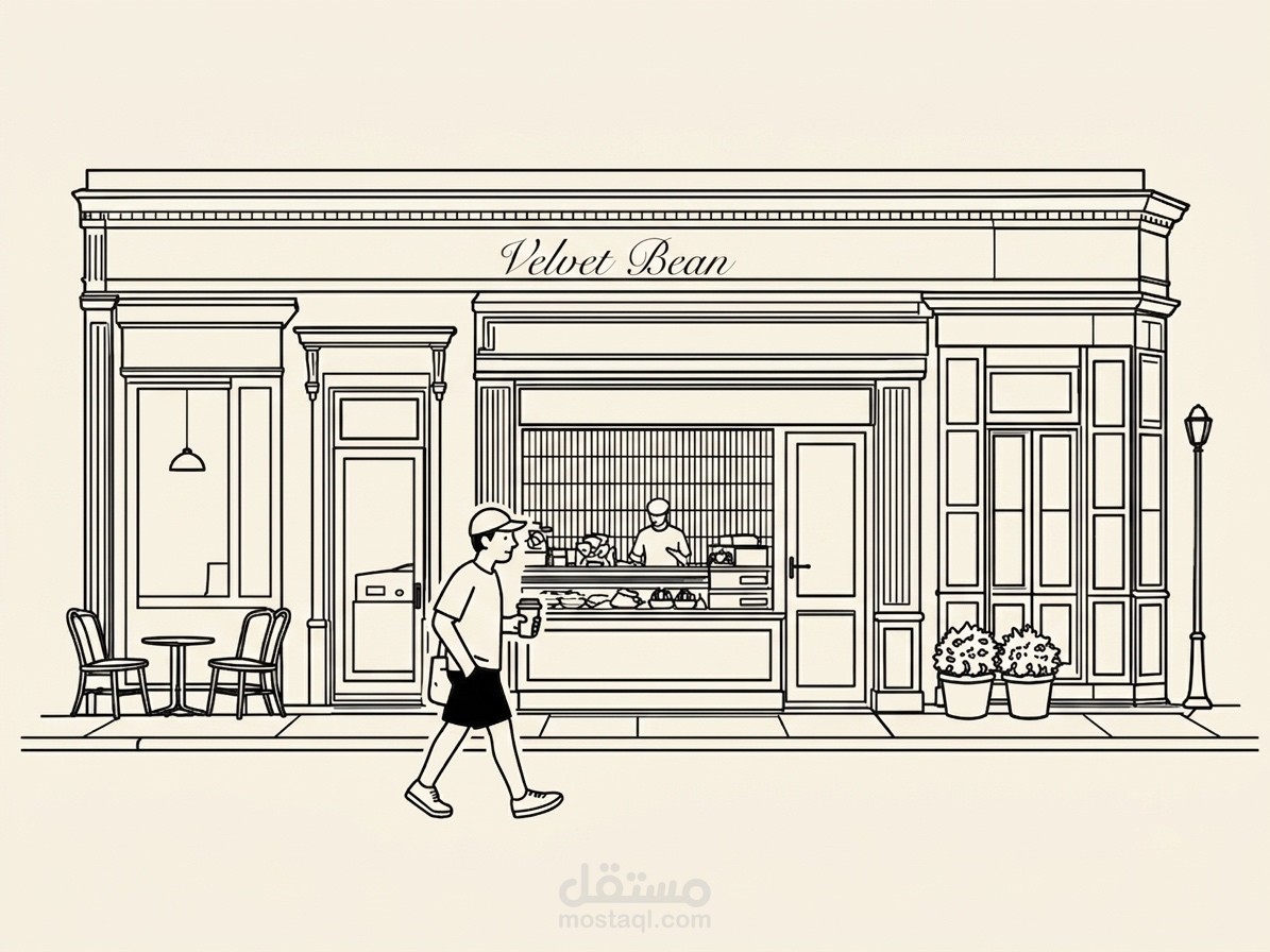 تصميم هوية بصرية لمقهى Velvet Bean