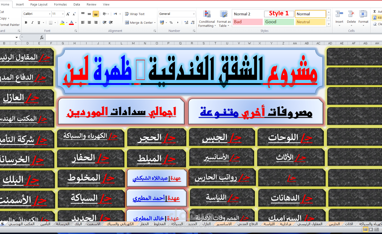 محاسب عام لمشروع عقار