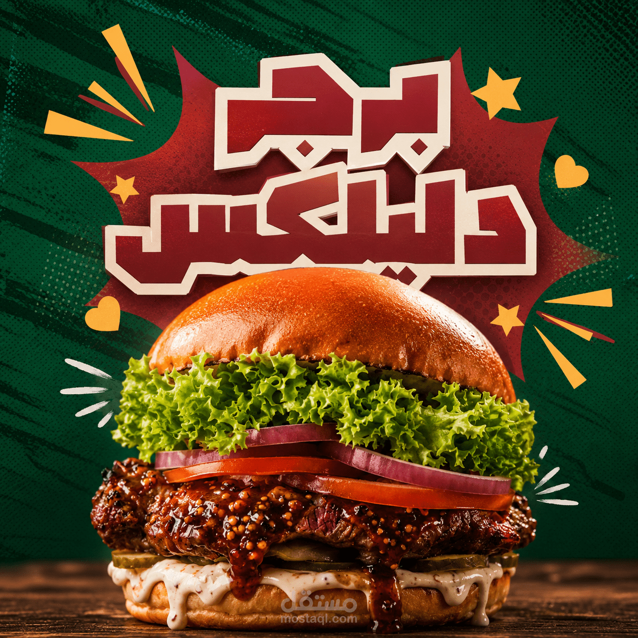 تصميم منشور إعلاني لمطعم برجر