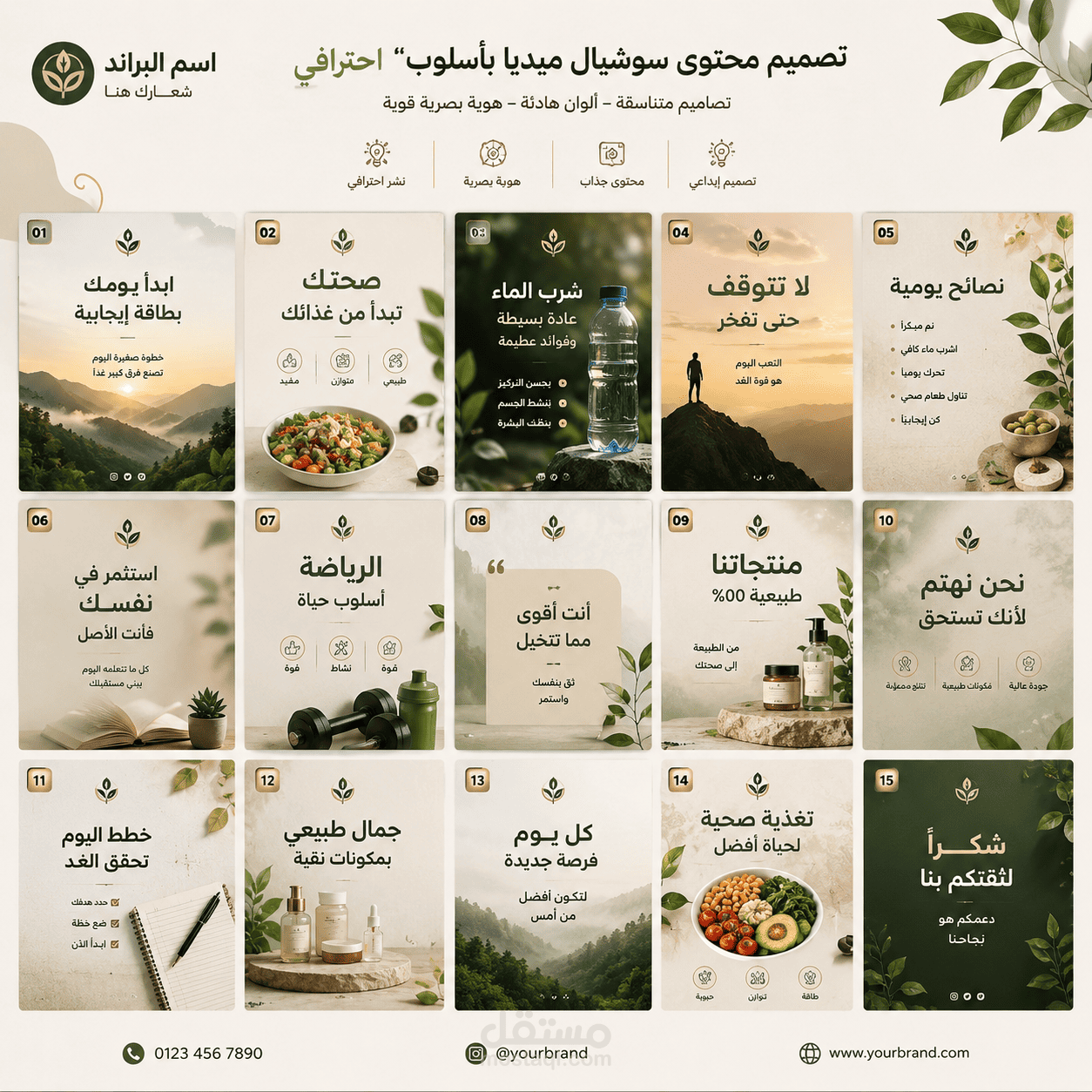 تصميم محتوى سوشيل ميديا متكامل