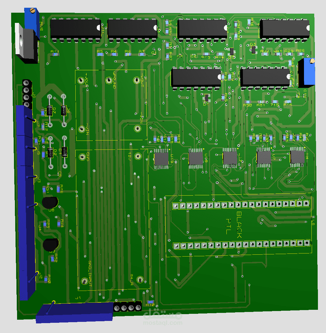 تصميم نظام تكييف وتكبير إشارات ذكي (Signal Conditioning) مع تحكم أوتوماتيكي عبر STM32.
