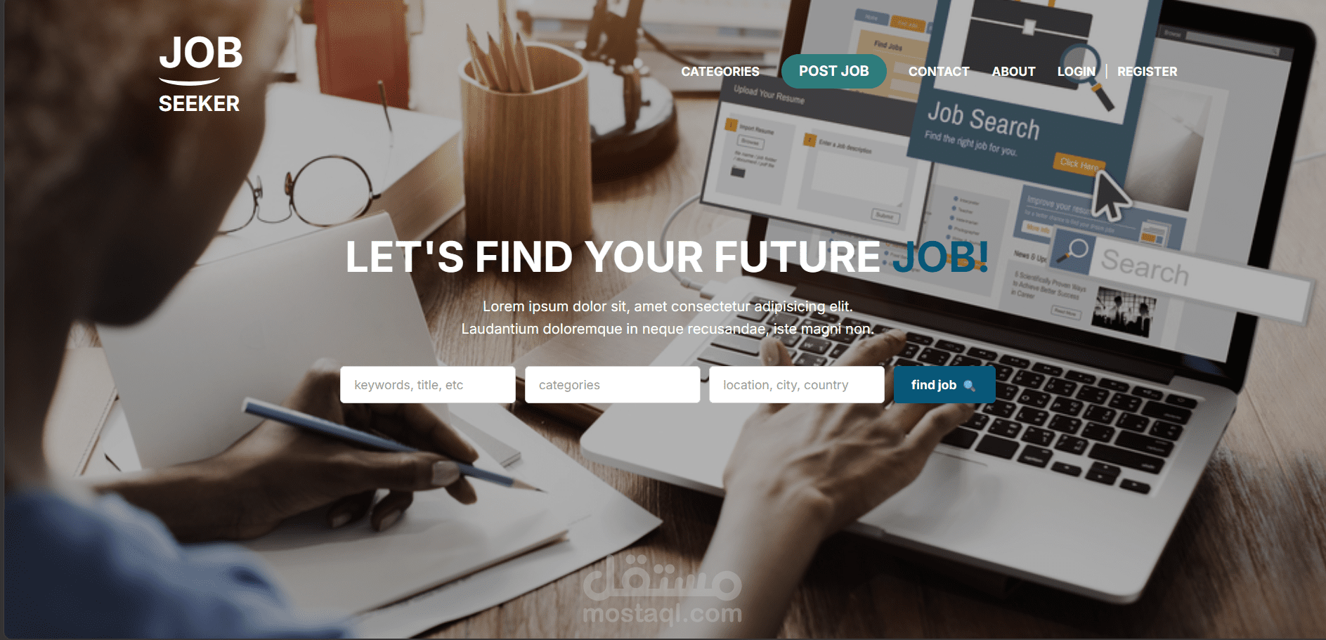 Job Seeker - Job Portal Website Using HTML, CSS & JavaScript