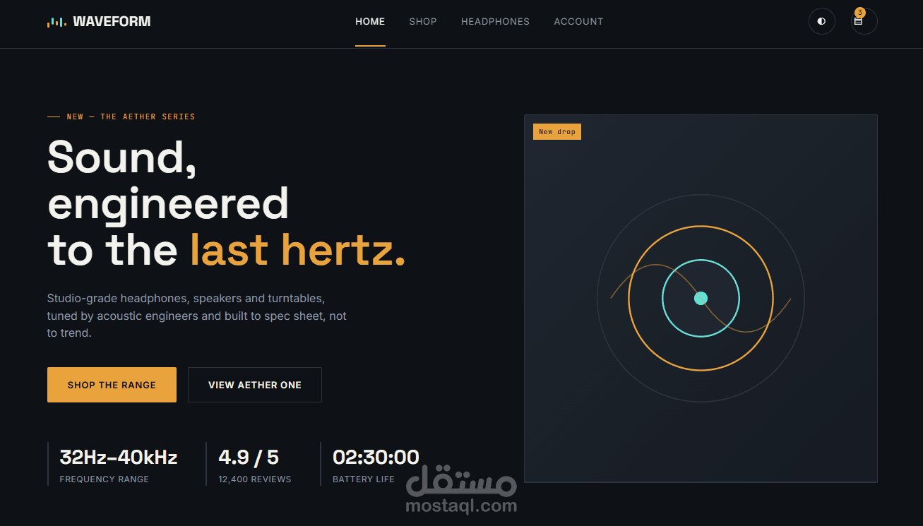 Waveform – Premium Audio E-Commerce Website UI/UX