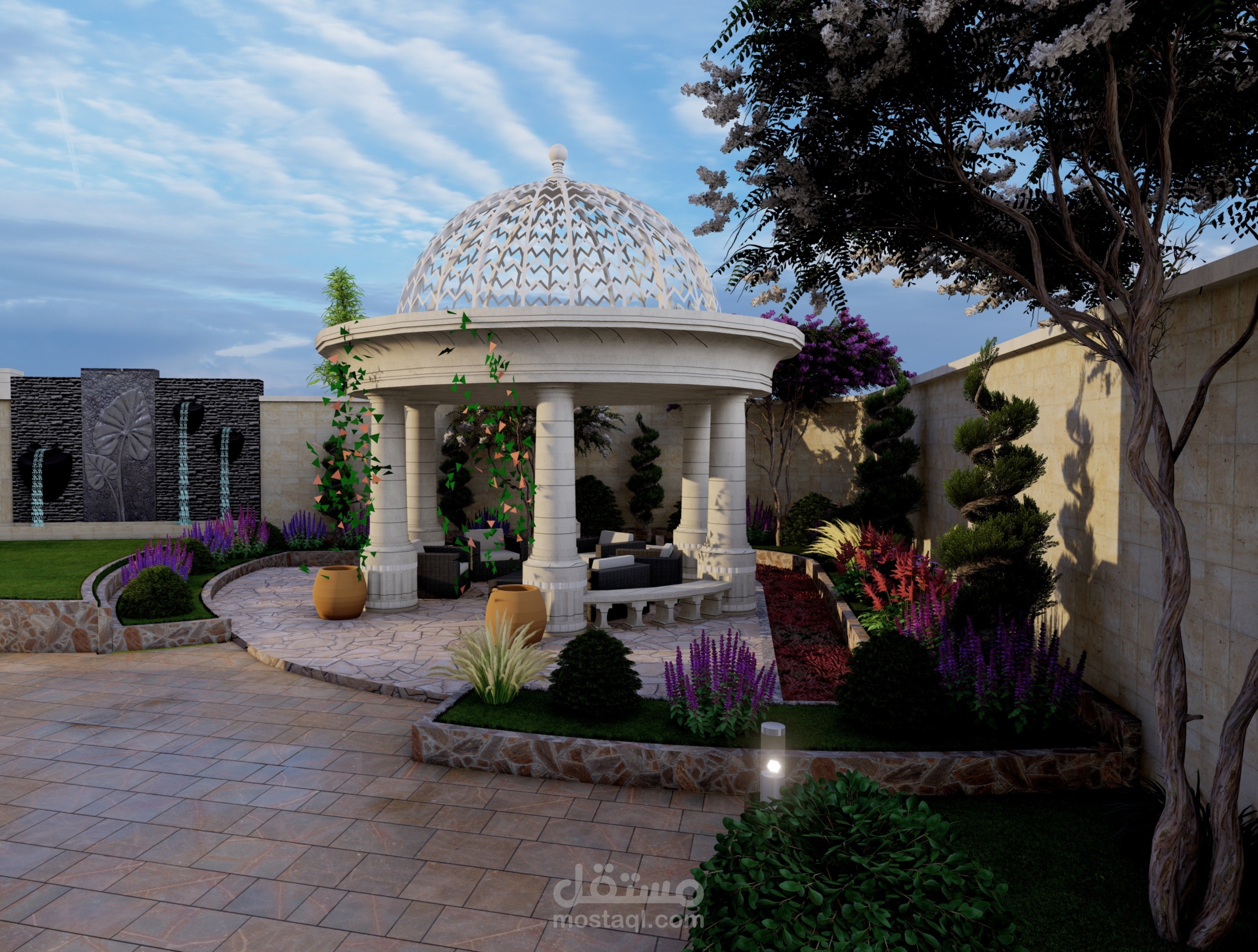 تصميم وتنسيق حدائق (Landscape) لفيلا سكنية فاخرة.
