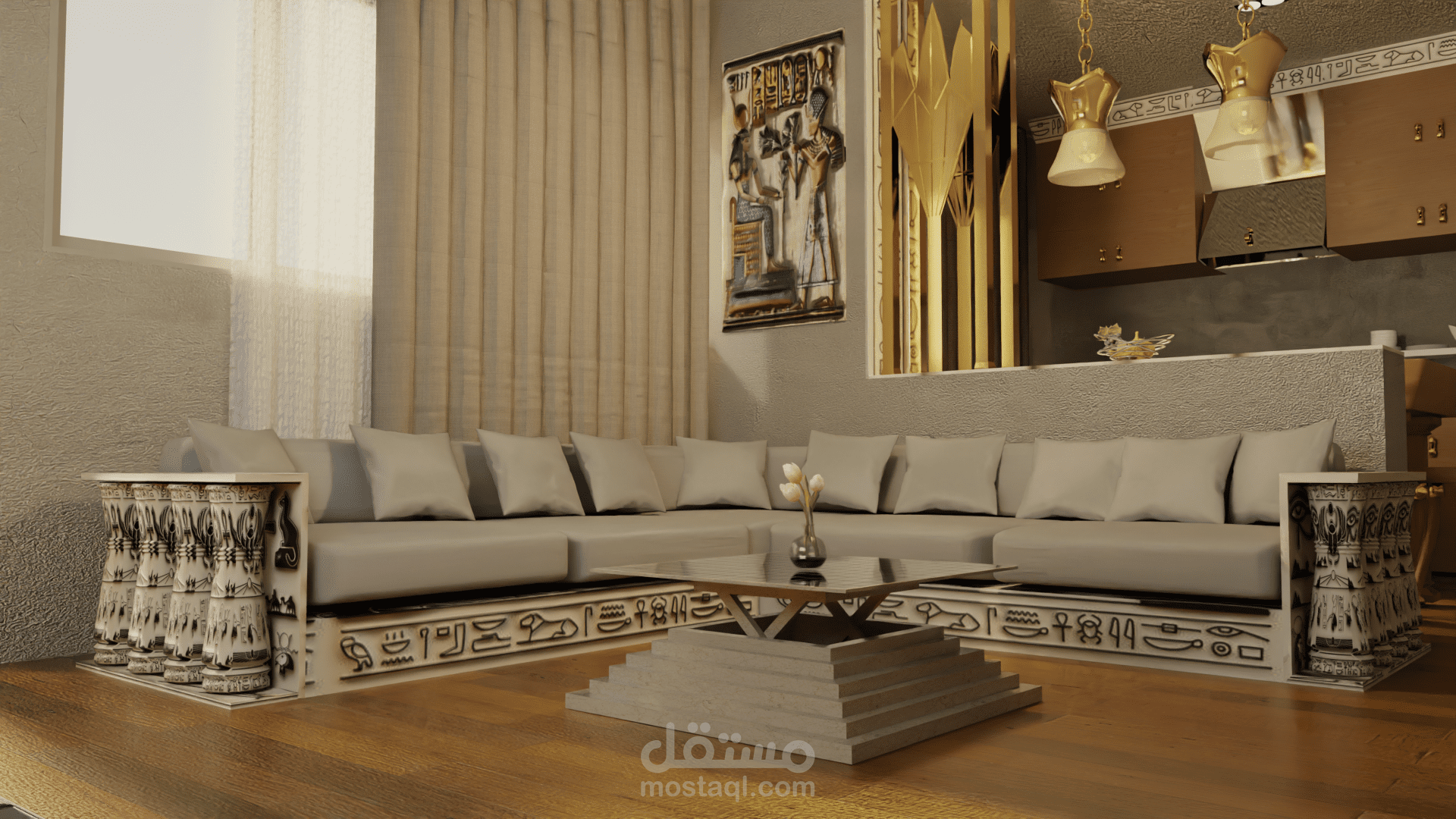 3D Models / Interior / Kitchen / Neo-Pharaonic Open Living 3D model