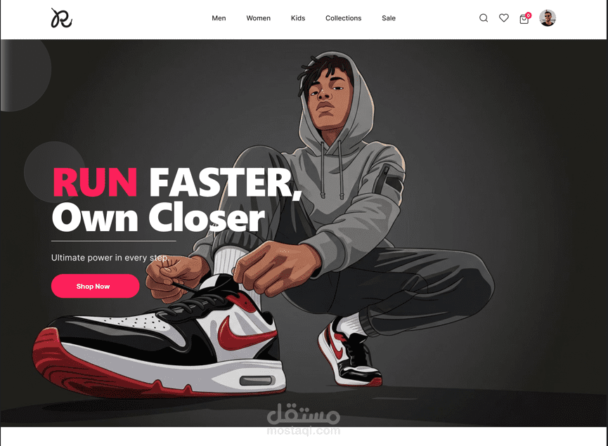 موقع RunOnRun التجاري للمستلزمات الرياضية (واجهات تفاعلية متطورة)
