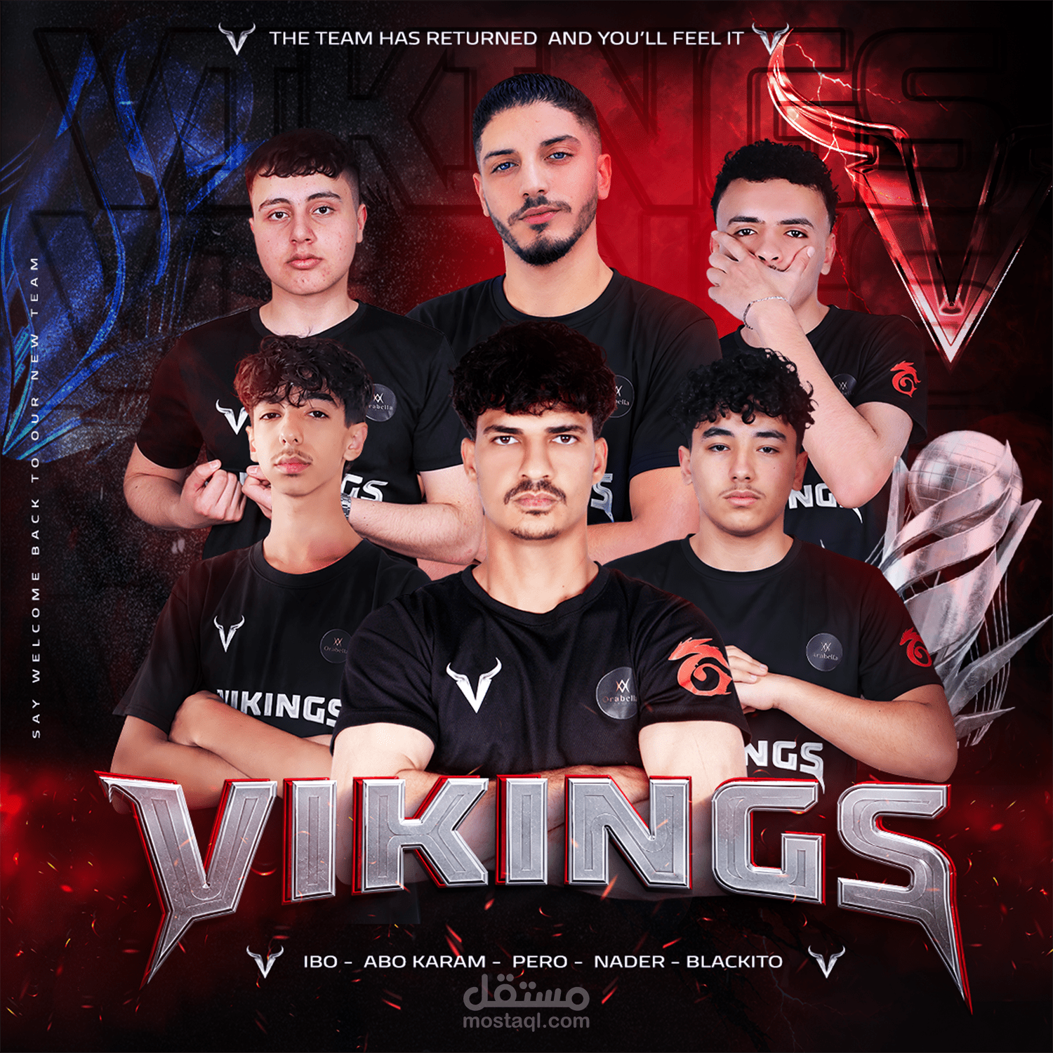 تصميمات بروفايل لاعبين لفريق Vikings للألعاب الإلكترونية
