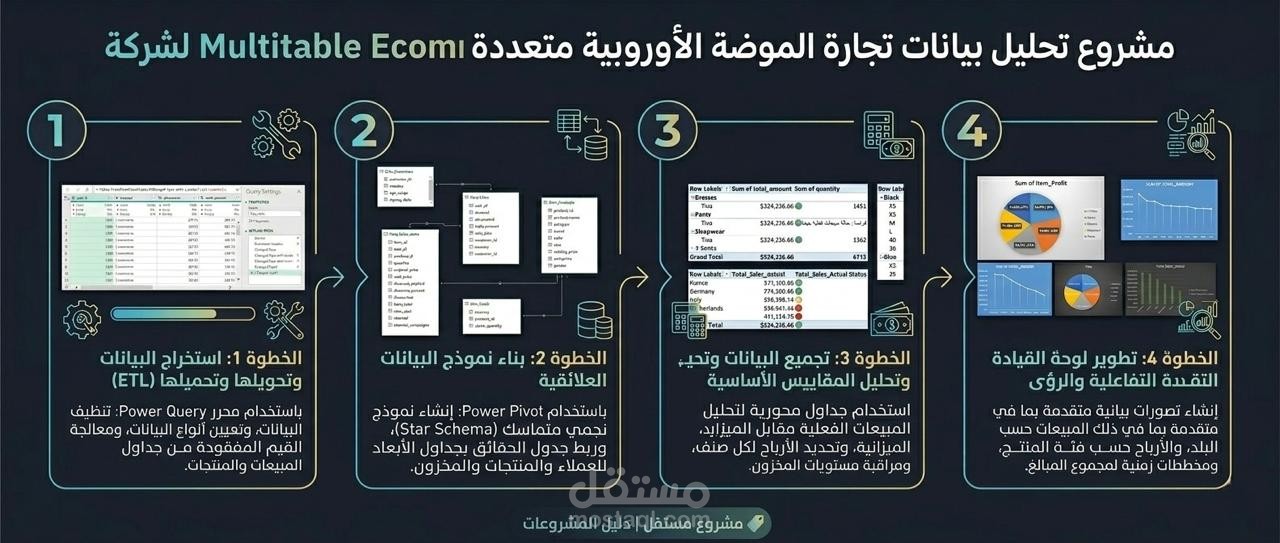 تحليل بيانات متجر الموضة الأوروبي متعدد الجداول لشركة Multitable Ecommerce European Fashion
