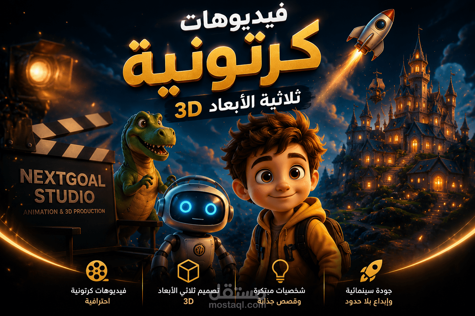 محتوى ترفيهي رسومي متحرك عالي التفاعل