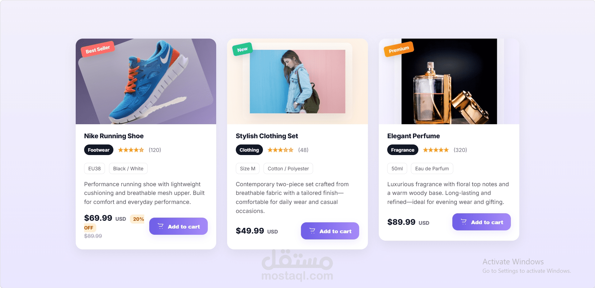 تصميم وبرمجة كروت منتجات تفاعلية (Product Cards) باستخدام HTML & CSS