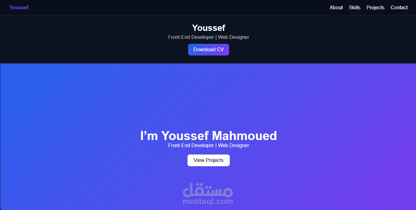 تصميم وتطوير موقع شخصي احترافي لعرض الأعمال والمهارات