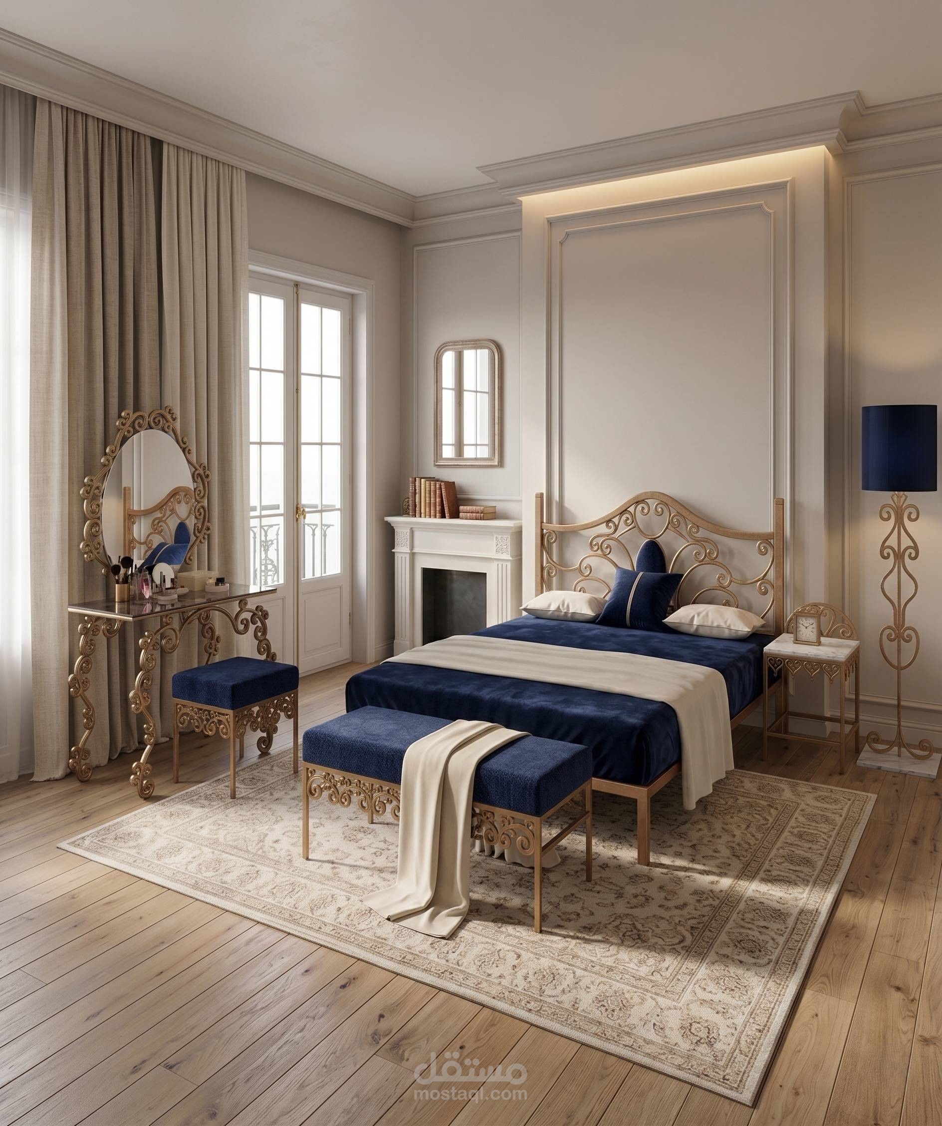 مشروع تصميم داخلي وتأثيث معدني لفيلا سكنية