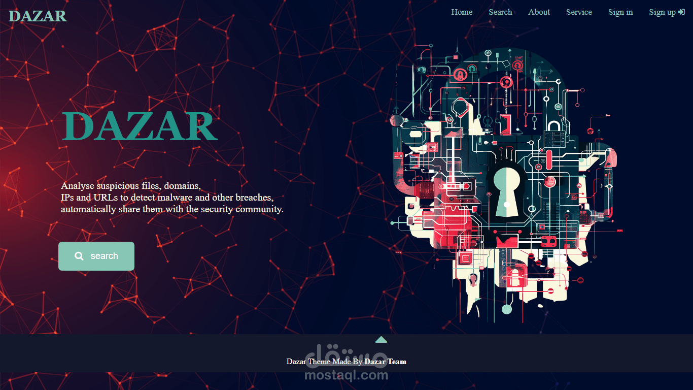 DAZAR - واجهة لفحص الملفات والروابط وعناوين IP