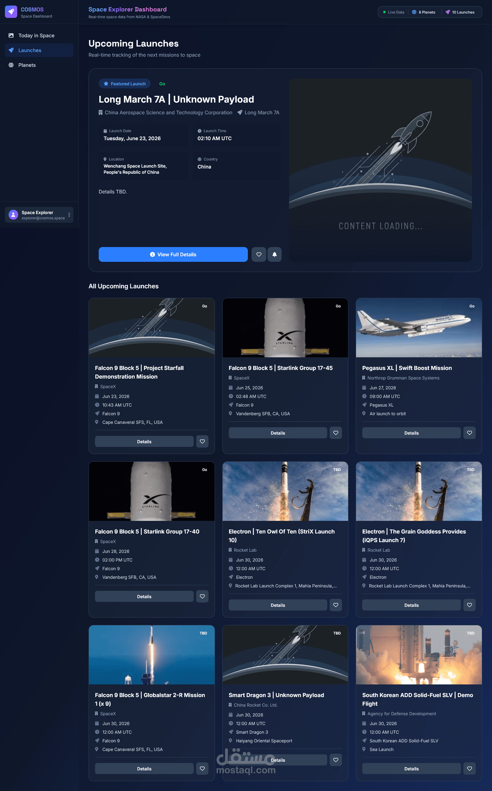 COSMO - Space Dashboard