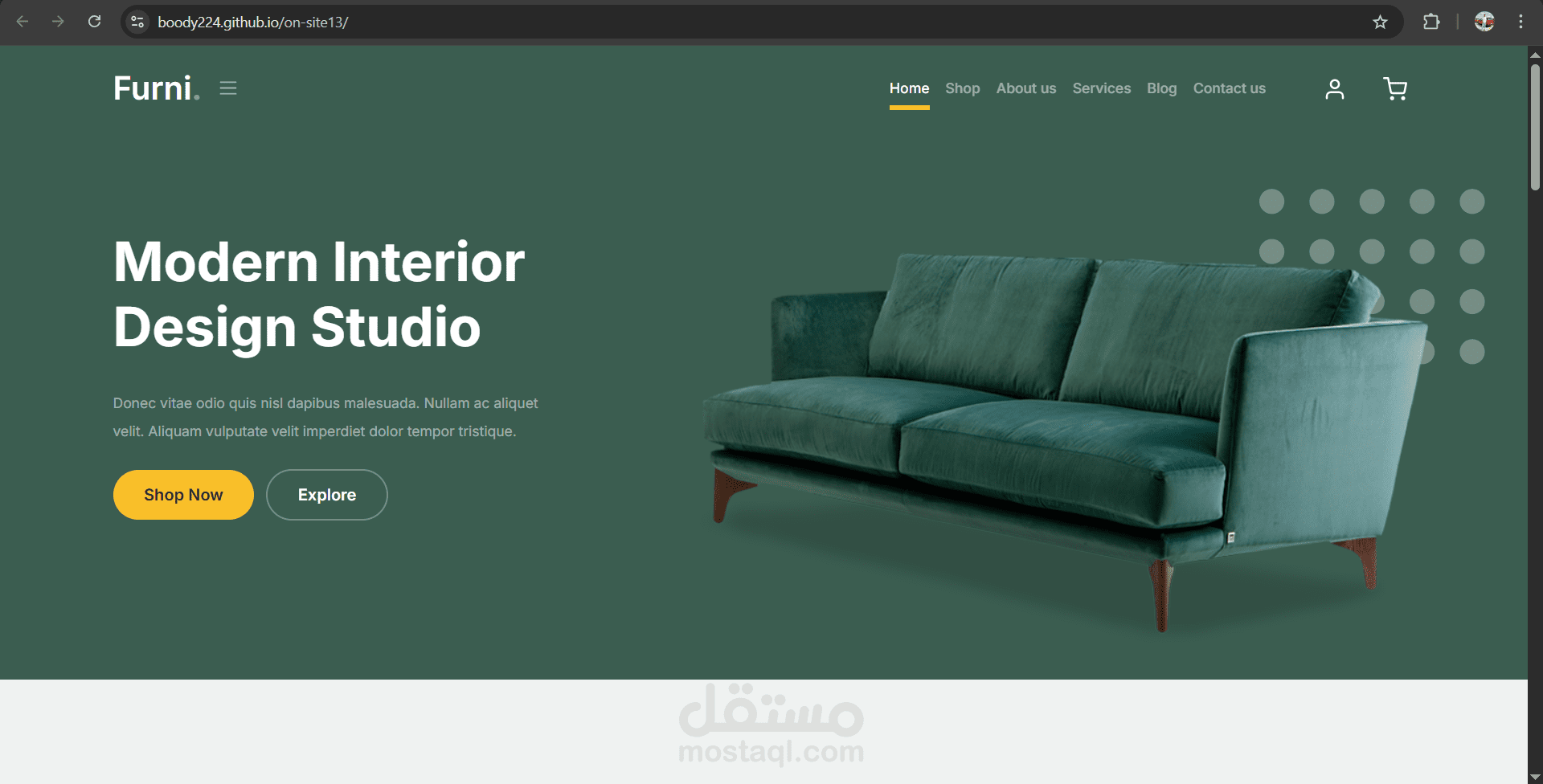 Landing Page احترافية لمتجر أثاث منزلي