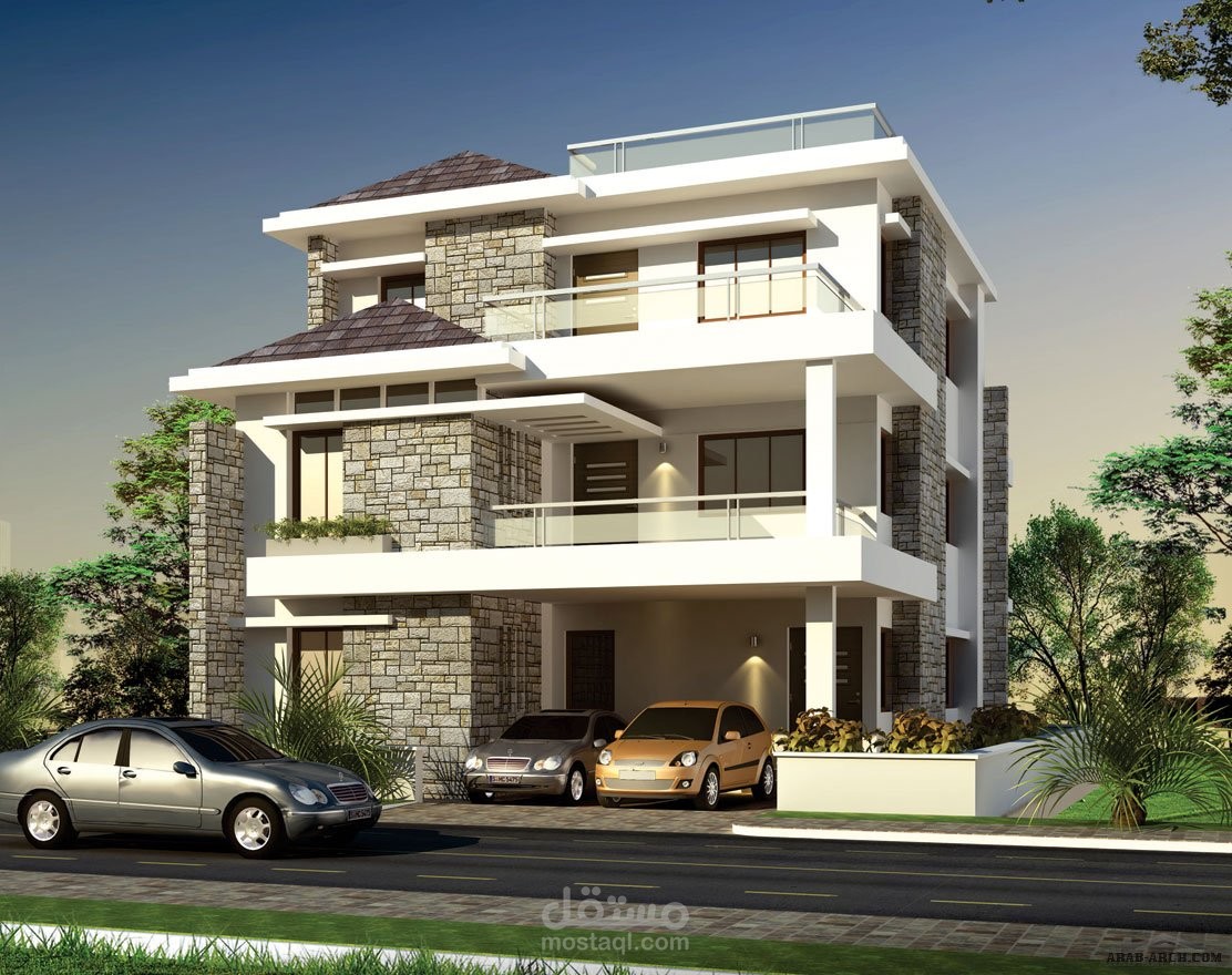 تصميم إنشائي لفيلا في المملكة العربية السعودية