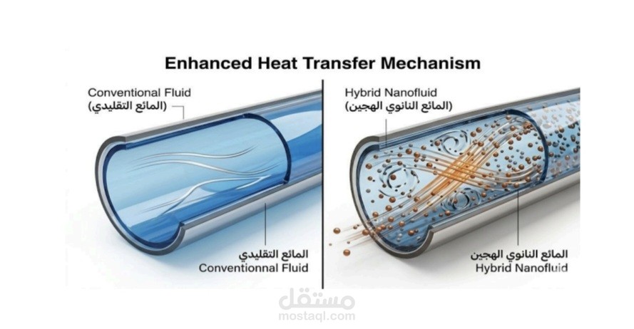 تحسين الأداء الحراري لمجمعات الطاقة الشمسية ذات القطع المكافئ باستخدام الموائع النانوية الهجينة: دراسة محاكاة عددية