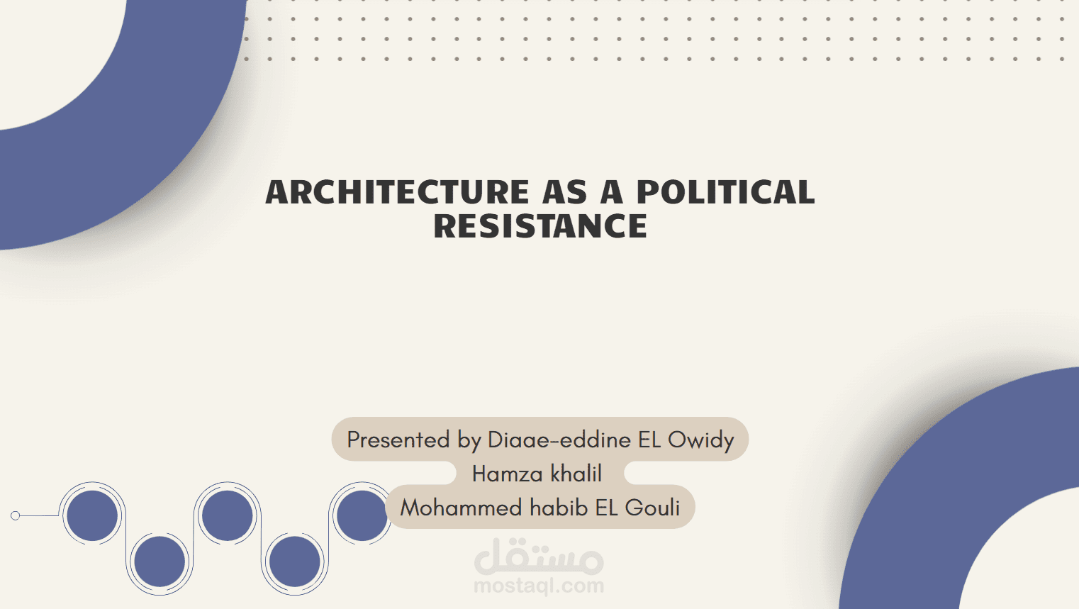 عرض تقديمي PowerPoint لموضوع العمارة كمقاومة سياسية - Architecture as a political resistance