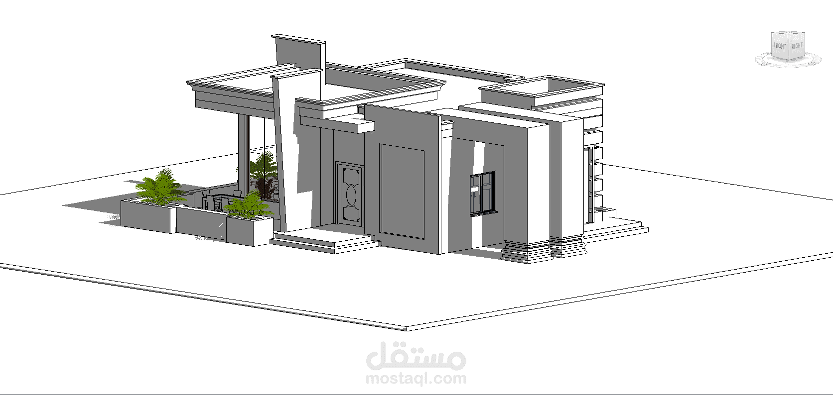 نمذجة المخططات المعمارية لتصميم استراحة