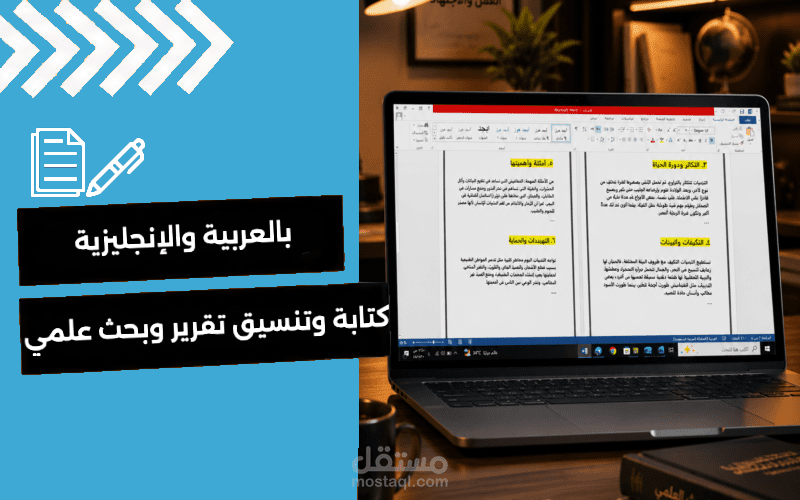 كتابة وتنسيق تقرير علمي ومدرسي
